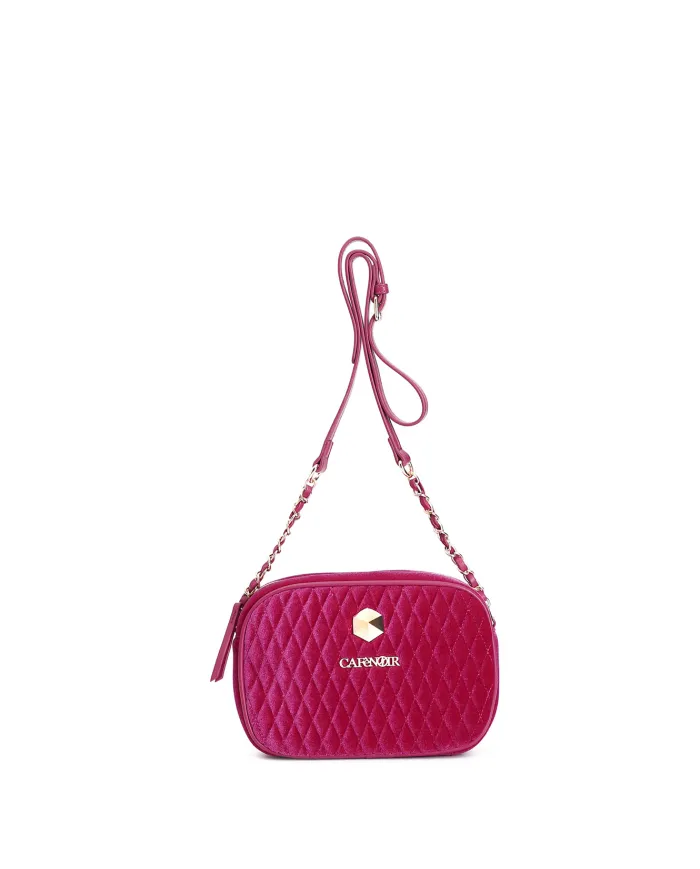 CafèNoir CAMERA BAG IN VELLUTO TRAPUNTATO CON ACCESSORI ESAGONALI.F...