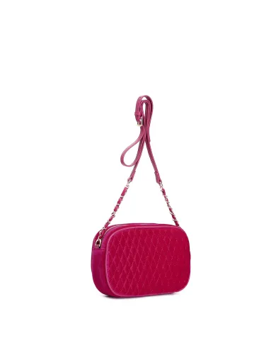 CafèNoir CAMERA BAG IN VELLUTO TRAPUNTATO CON ACCESSORI ESAGONALI.F...