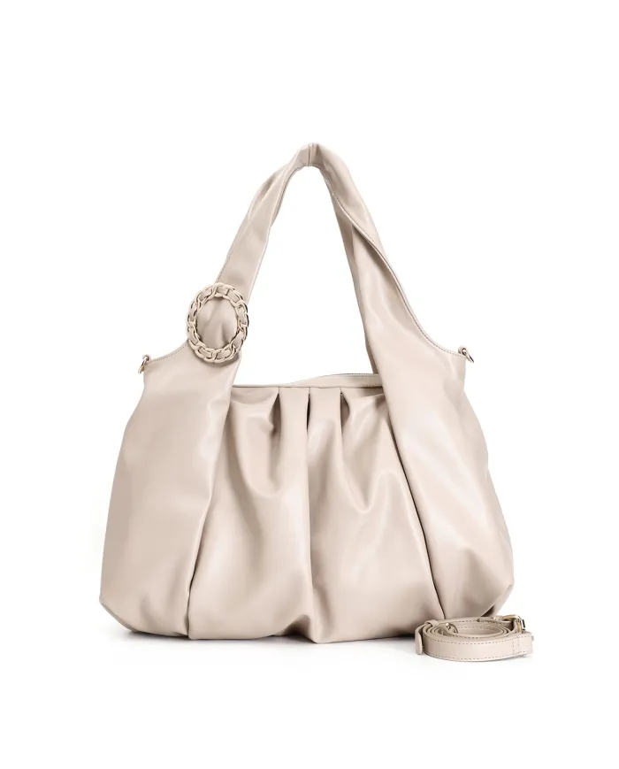 CafèNoir TOTE CON PIEGHE MORBIDE E ACCESSORIO FIBBIA.BEIGE - Glamou... CafèNoir TOTE CON PIEGHE MORBIDE E ACCESSORIO FIBBIA.BEIGE - Glamou...