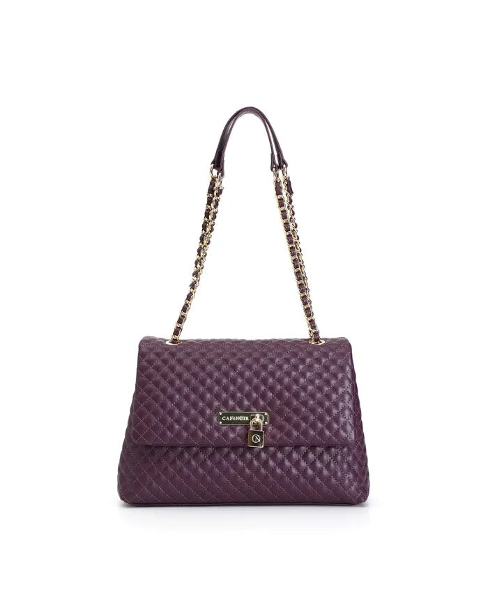 CafèNoir GRANDE PATTINA CON TRAPUNTATURA PICCOLAA ROMBO.VIOLA - Gla...