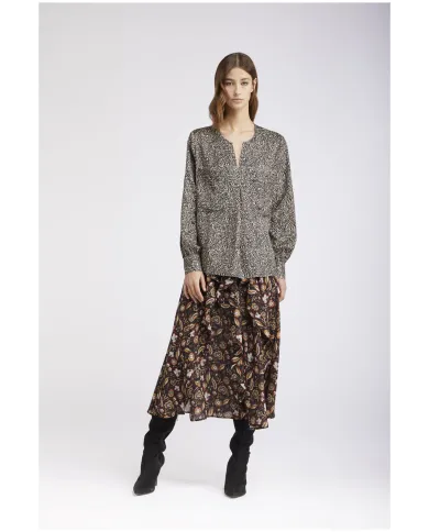 CafèNoir BLUSA STAMPATA CON PIEGA DAVANTI.NATURALE - Glamour Calzature CafèNoir BLUSA STAMPATA CON PIEGA DAVANTI.NATURALE - Glamour Calzature