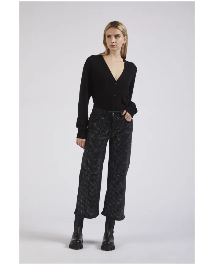 CafèNoir DENIM CULOTTE CON STRAS.NERO/NERO - Glamour Calzature CafèNoir DENIM CULOTTE CON STRAS.NERO/NERO - Glamour Calzature