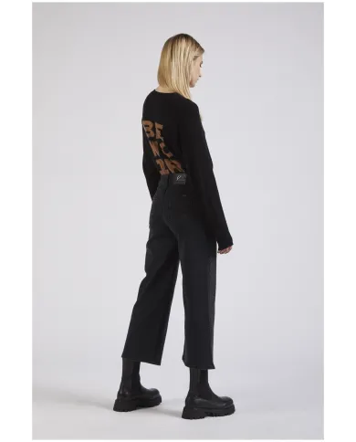 CafèNoir DENIM CULOTTE CON STRAS.NERO/NERO - Glamour Calzature