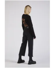 CafèNoir DENIM CULOTTE CON STRAS.NERO/NERO - Glamour Calzature