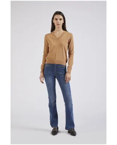 CafèNoir MAGLIA SCOLLO A V.CAMMELLO - Glamour Calzature