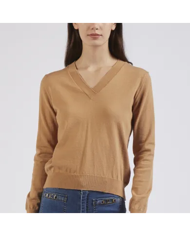 CafèNoir MAGLIA SCOLLO A V.CAMMELLO - Glamour Calzature