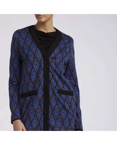CafèNoir CARDIGAN LUNGO TESSUTO JACQUARD.ROYAL - Glamour Calzature CafèNoir CARDIGAN LUNGO TESSUTO JACQUARD.ROYAL - Glamour Calzature