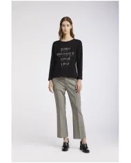 CafèNoir TSHIRT SCRITTA DI STRAS.NERO - Glamour Calzature