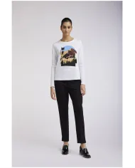 CafèNoir TSHIRT MANICHE LUNGHE STAMPA CAT NOIR IN MONTAGNA.BIANCO -... CafèNoir TSHIRT MANICHE LUNGHE STAMPA CAT NOIR IN MONTAGNA.BIANCO -...