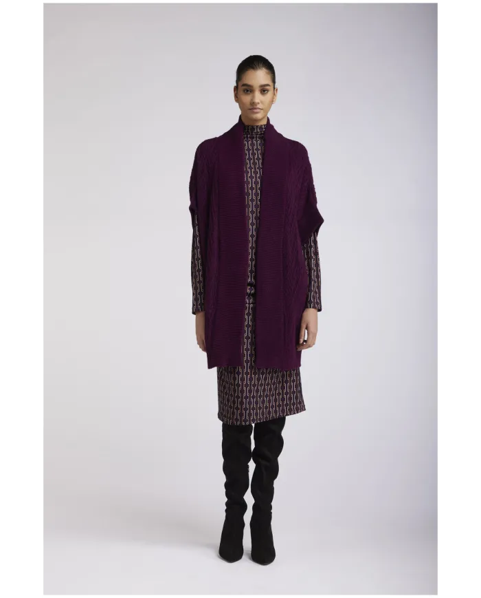 CafèNoir MAGLIA MISTOALPACA CON FRANGE DAVANTI.VINACCIA - Glamour C... CafèNoir MAGLIA MISTOALPACA CON FRANGE DAVANTI.VINACCIA - Glamour C...