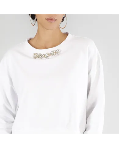 CafèNoir Felpa Bianco - Glamour Calzature