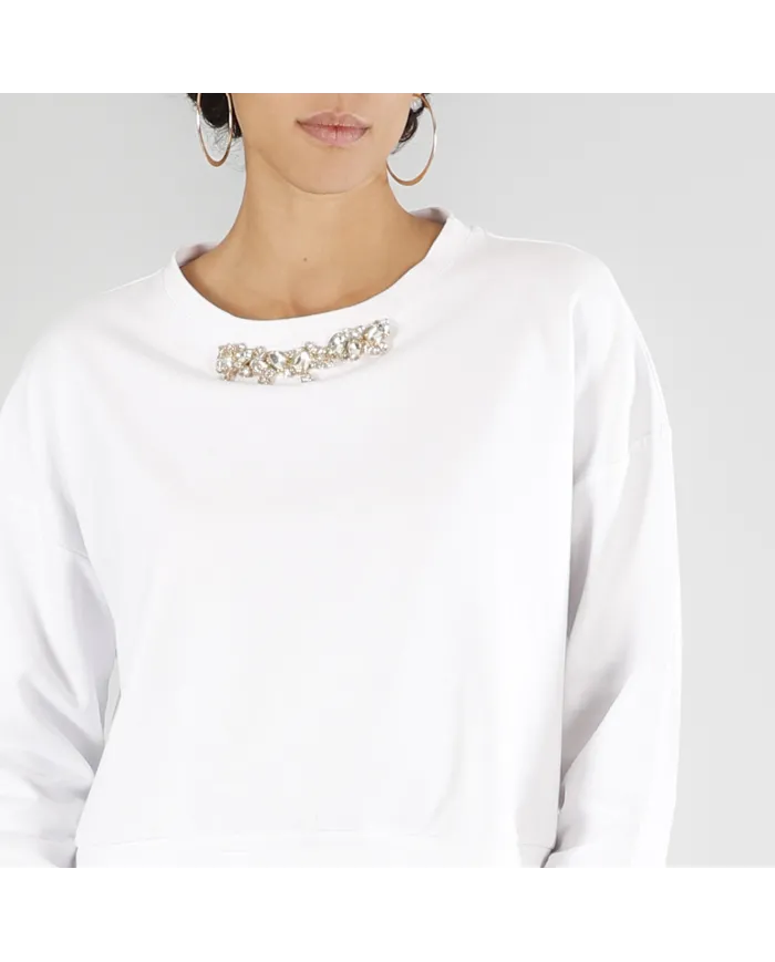 CafèNoir Felpa Bianco - Glamour Calzature