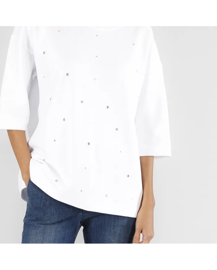 CafèNoir Felpa Bianco - Glamour Calzature