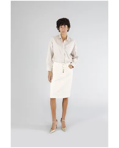 CafèNoir Gonna Avorio - Glamour Calzature