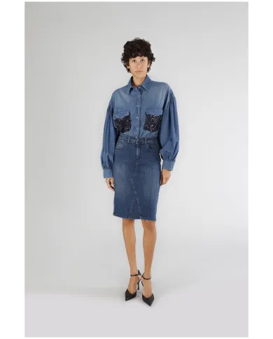 CafèNoir Gonna Blu - Glamour Calzature