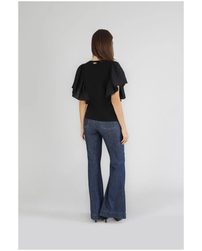 CafèNoir t-Shirt Nero - Glamour Calzature CafèNoir t-Shirt Nero - Glamour Calzature