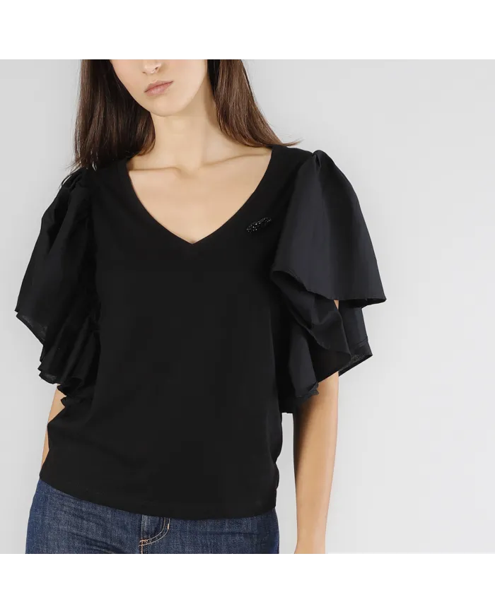 CafèNoir t-Shirt Nero - Glamour Calzature CafèNoir t-Shirt Nero - Glamour Calzature