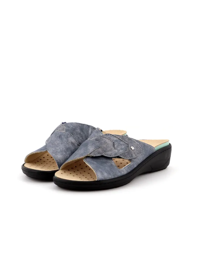 Cinzia Soft Ciabatta Blu - Glamour Calzature