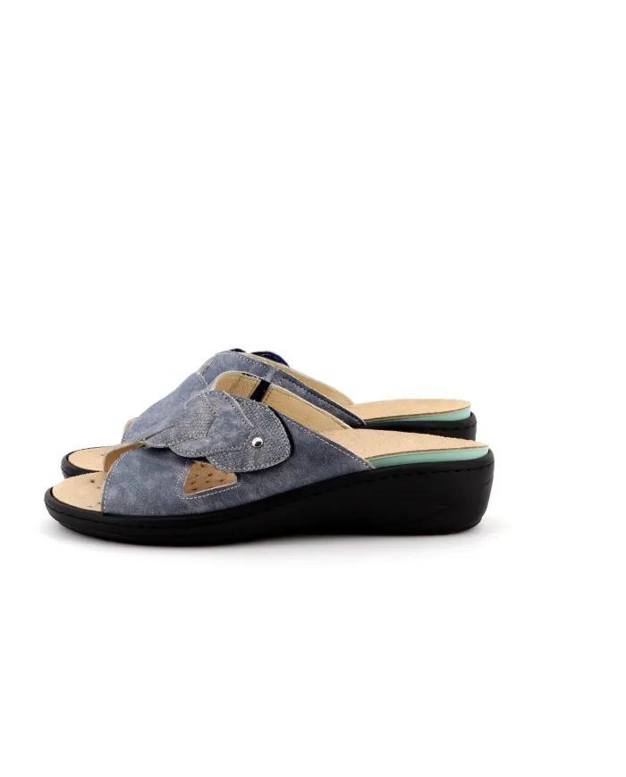 Cinzia Soft Ciabatta Blu - Glamour Calzature