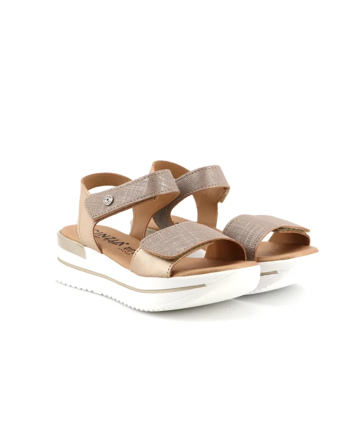 Cinzia Soft Sandalo Platino - Glamour Calzature
