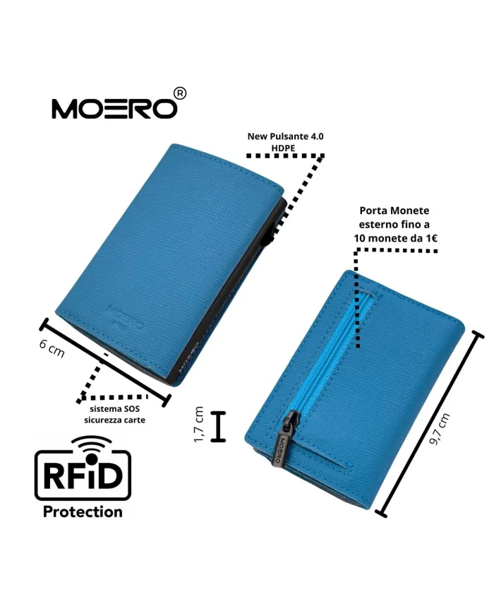 Moero Pro Saffiano Zip Azzurro - Glamour Calzature