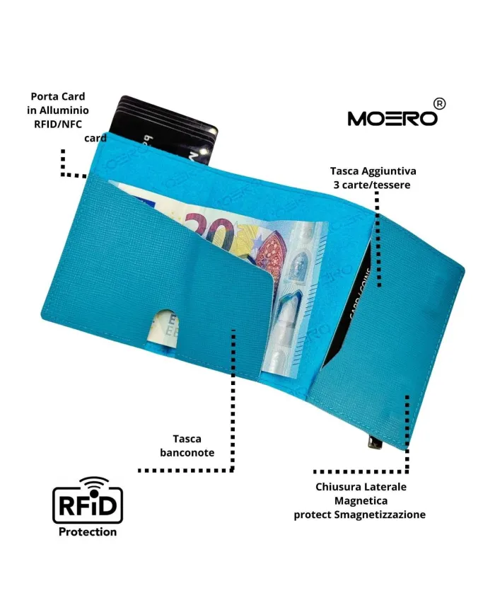 Moero Pro Saffiano Zip Azzurro - Glamour Calzature