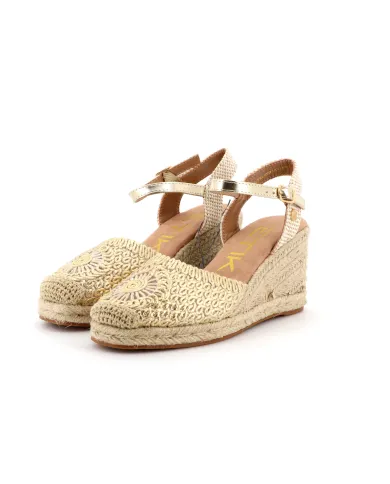 Etika Valenciana Croche Oro - Glamour Calzature Etika Valenciana Croche Oro - Glamour Calzature