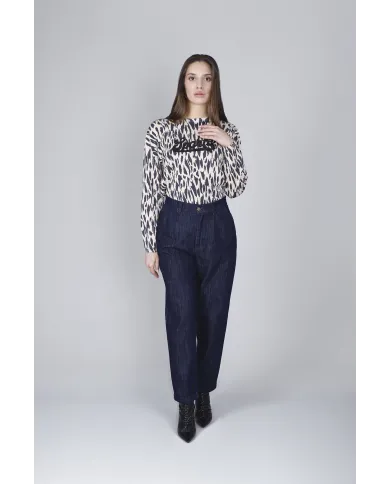 CafèNoir Pantalone Blu - Glamour Calzature CafèNoir Pantalone Blu - Glamour Calzature