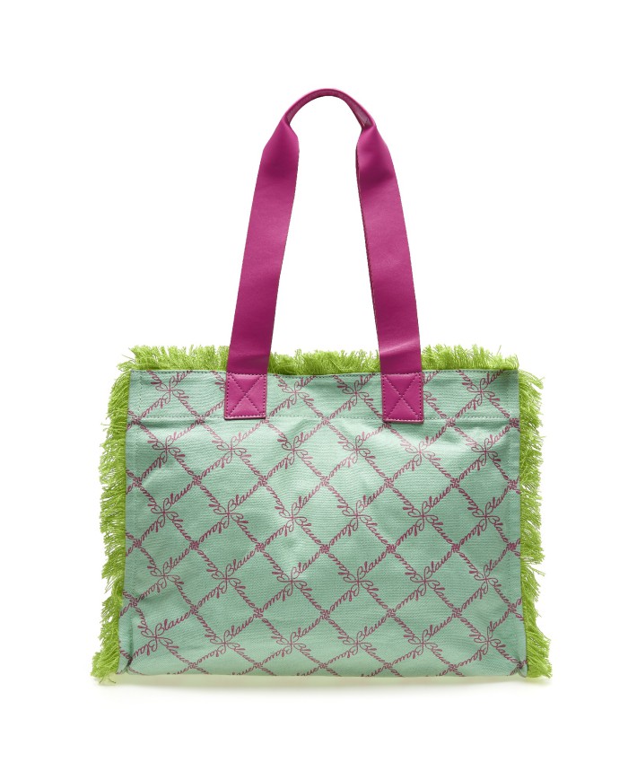 Blauer Canvas Shopping Verde - Glamour Calzature