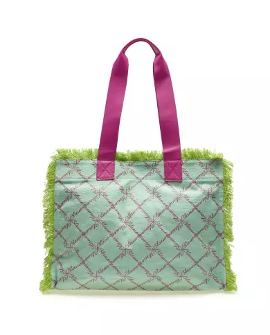 Blauer Canvas Shopping Verde - Glamour Calzature