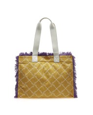 Blauer Canvas Shopping Giallo - Glamour Calzature