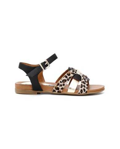CafèNoir Sandalo Cavallino Leopardato Nero - Glamour Calzature CafèNoir Sandalo Cavallino Leopardato Nero - Glamour Calzature
