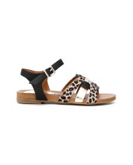CafèNoir Sandalo Cavallino Leopardato Nero - Glamour Calzature CafèNoir Sandalo Cavallino Leopardato Nero - Glamour Calzature