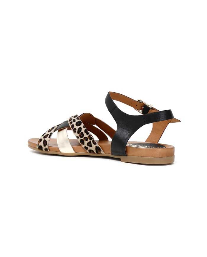 CafèNoir Sandalo Cavallino Leopardato Nero - Glamour Calzature CafèNoir Sandalo Cavallino Leopardato Nero - Glamour Calzature