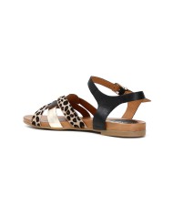 CafèNoir Sandalo Cavallino Leopardato Nero - Glamour Calzature CafèNoir Sandalo Cavallino Leopardato Nero - Glamour Calzature