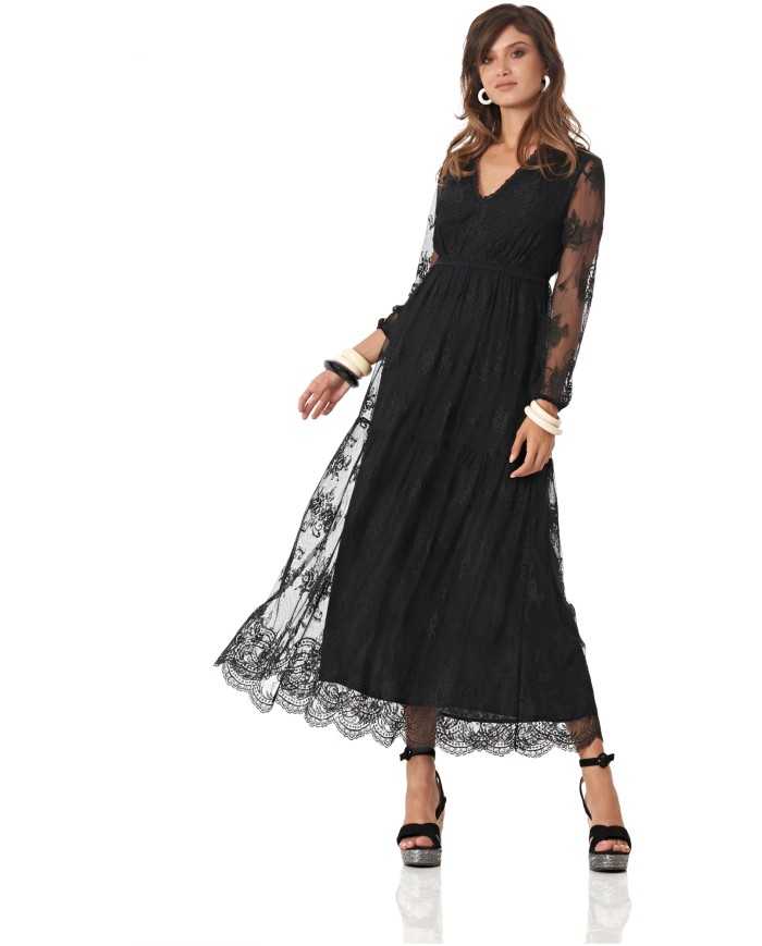 CafèNoir Abito Lungo Nero - Glamour Calzature