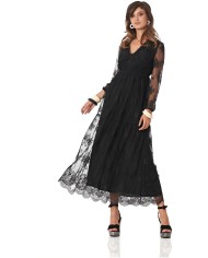 CafèNoir Abito Lungo Nero - Glamour Calzature