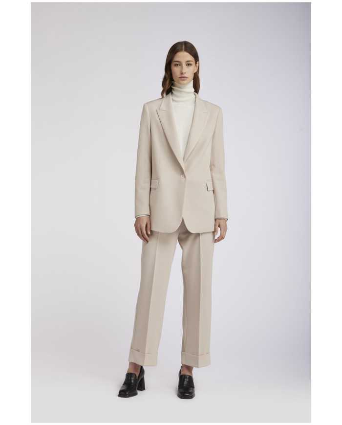 CafèNoir Giacca lunga monopetto Avorio - Glamour Calzature