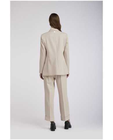 CafèNoir Giacca lunga monopetto Avorio - Glamour Calzature