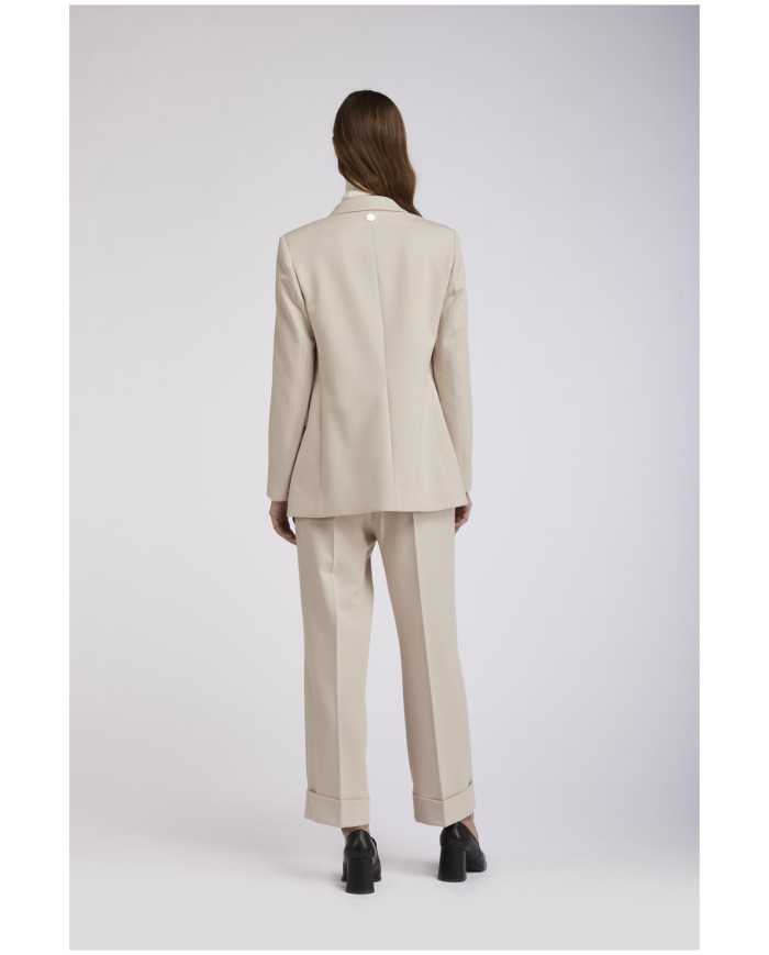 CafèNoir Giacca lunga monopetto Avorio - Glamour Calzature